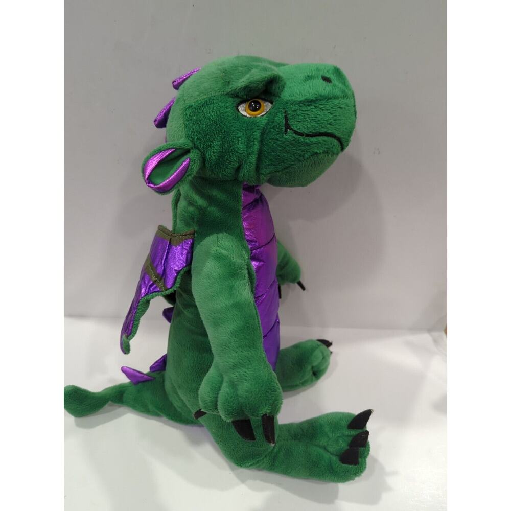 Animaland 16" DRAGON Metallic Green Purple 2015 Plush Stuffed Animal.